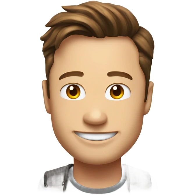 Elon musk half body，smile emoji