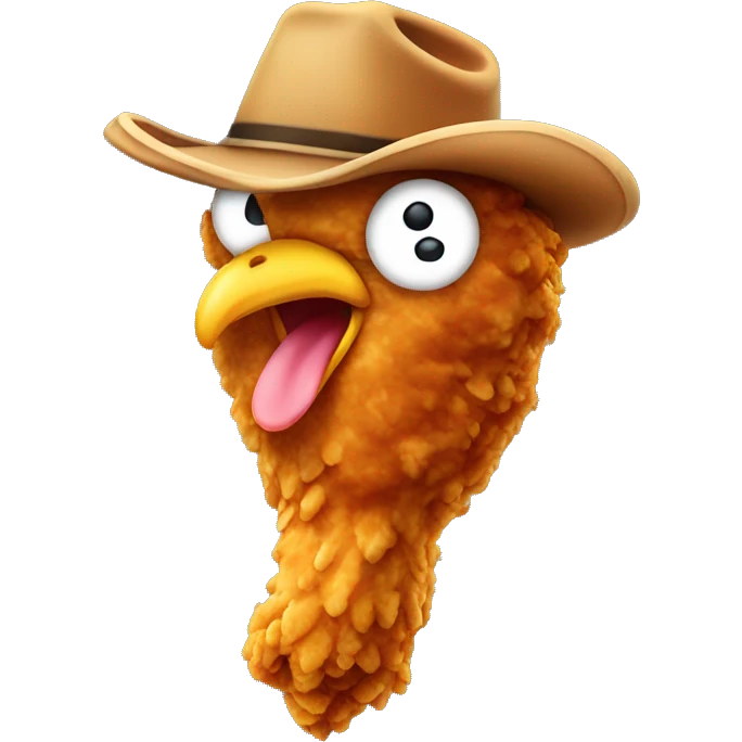 fried chicken leg wearing a cowboy hat emoji