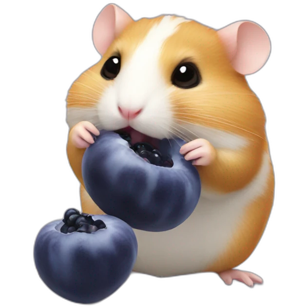 Hamster eating blueberry emoji