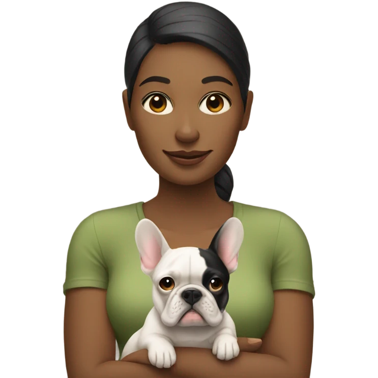 Woman with French bulldog emoji