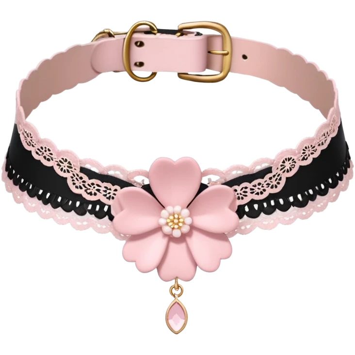 Pastel pink Lolita Sakura flower choker emoji