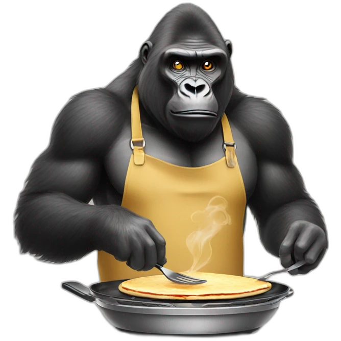 Gorilla cooking pancakes  emoji
