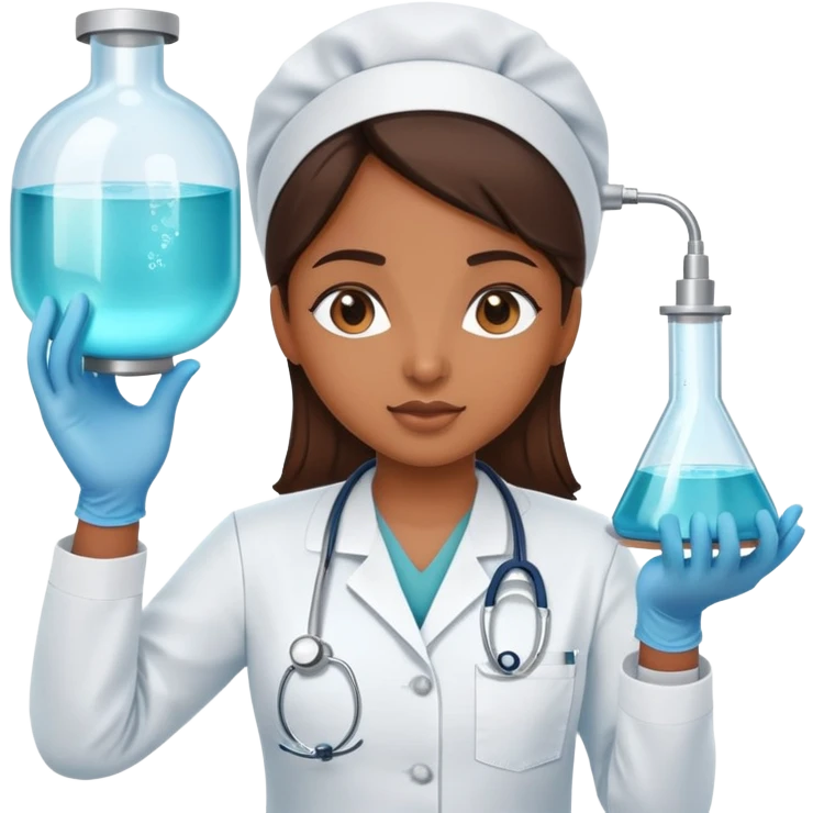 Brown skin Medical girl sterilize tech emoji