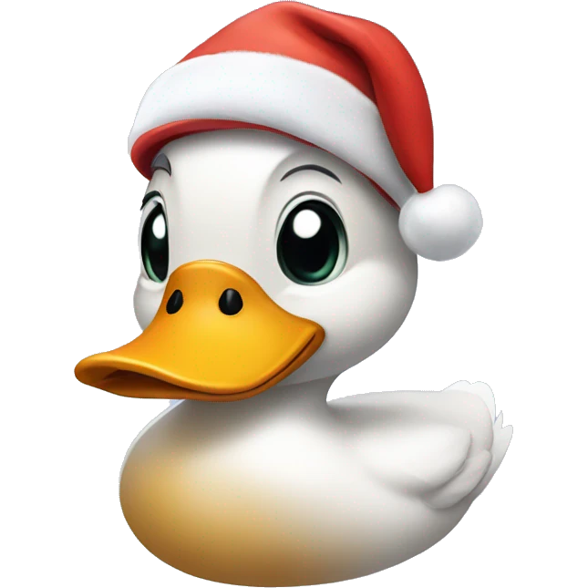 Duck with santa hat emoji