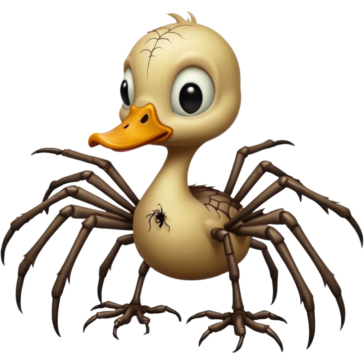 Zombie duckling with spider legs horror emoji