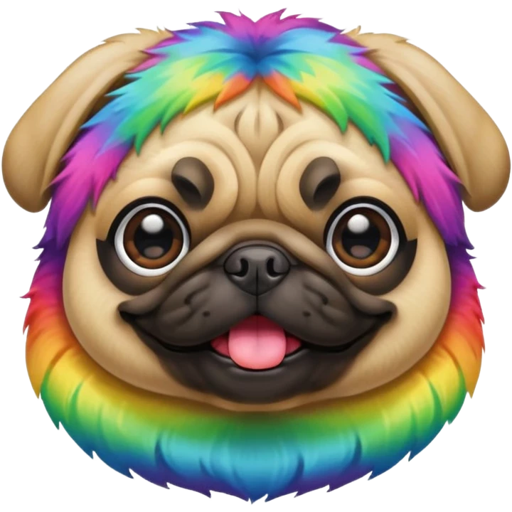rainbow pug emoji