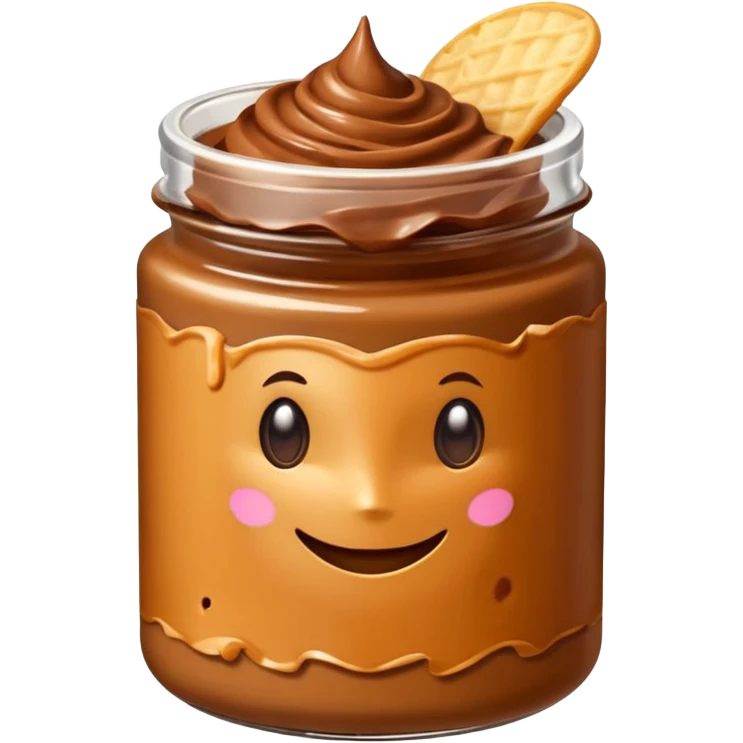 Pote de dulce de leche con chips de chocolate y sin cara emoji