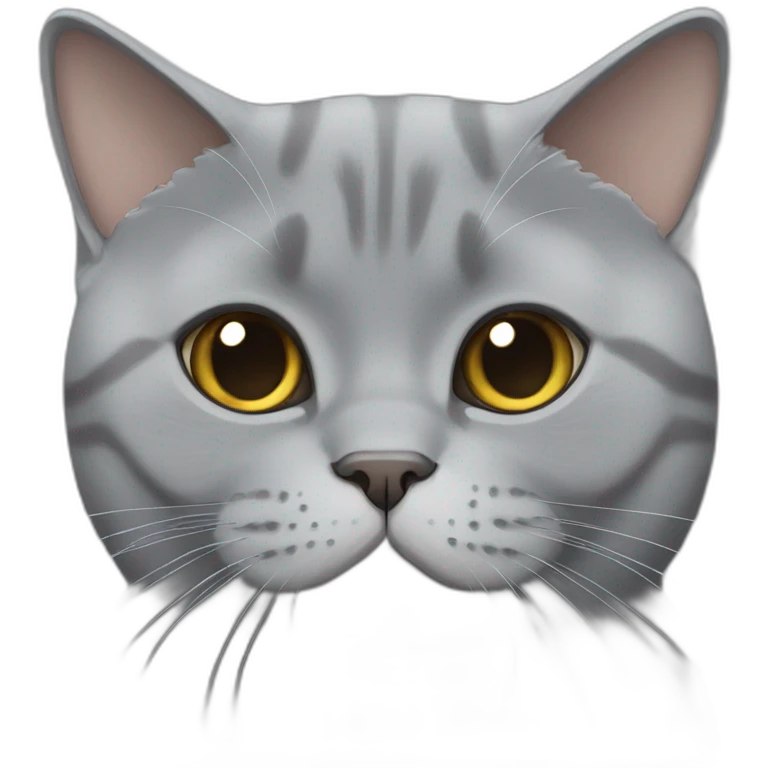 flat faced british shorthair gray cat emoji