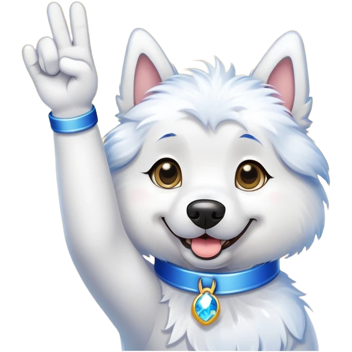 A proud cartoon dog giving a perfect OK hand gesture with sparkles all around emoji