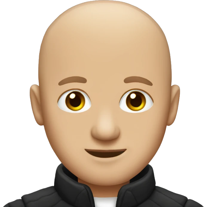 bald man in black jacket emoji