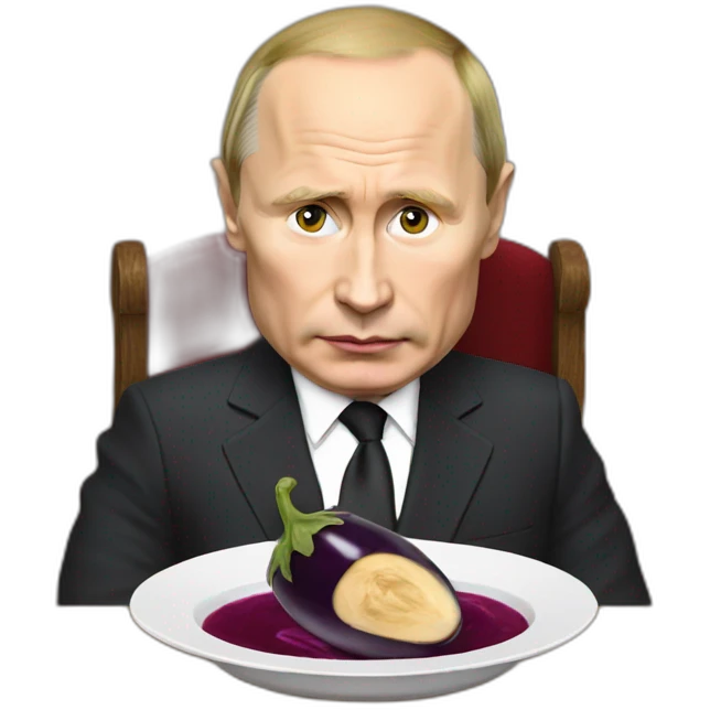 putin eats aubergine emoji