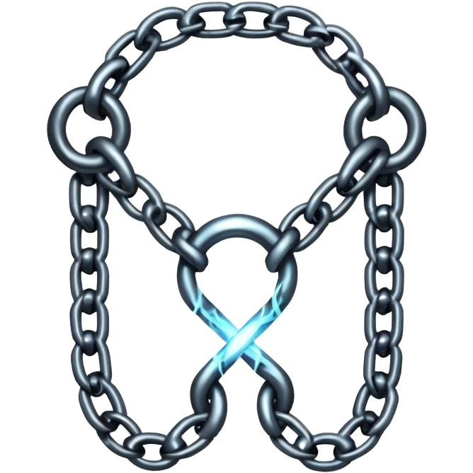 Broken chain with glowing spectral link, gothic fantasy iOS emoji emoji