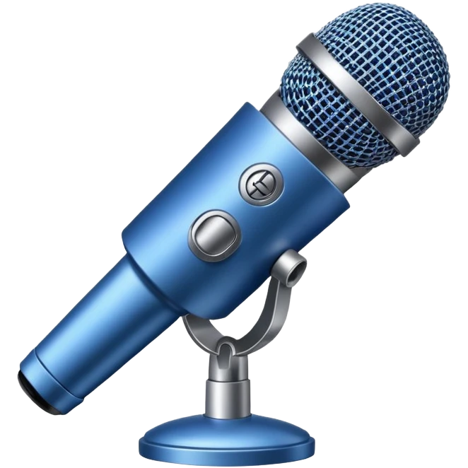 close up blue microphone no details emoji