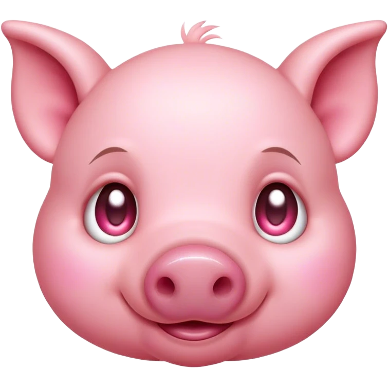 Cinematic Cute Piglet Portrait Emoji, Head tilted playfully and inquisitively, featuring a delicate rosy-pink hide with an adorably tiny snout and subtle sheen, round, sparkling beady eyes filled with boundless curiosity, Simplified yet irresistibly adorable features, highly detailed, glowing with a warm, friendly glow, high shine, affectionate and spirited, stylized with a touch of whimsical charm, bright and endearing, soft glowing outline, capturing the essence of a mischievous yet loving piglet, so playful it feels like it could nibble out of the screen and into your arms! emoji