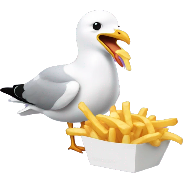 seagull eating fries emoji