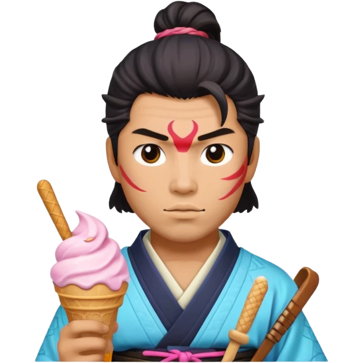 SAMURAI WITH ICE CREAM emoji