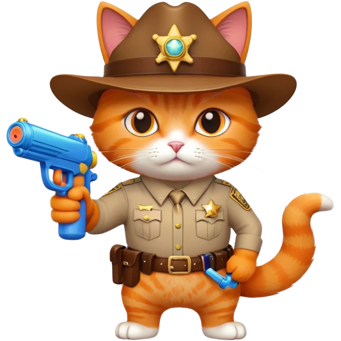 cat sheriff with water gub emoji