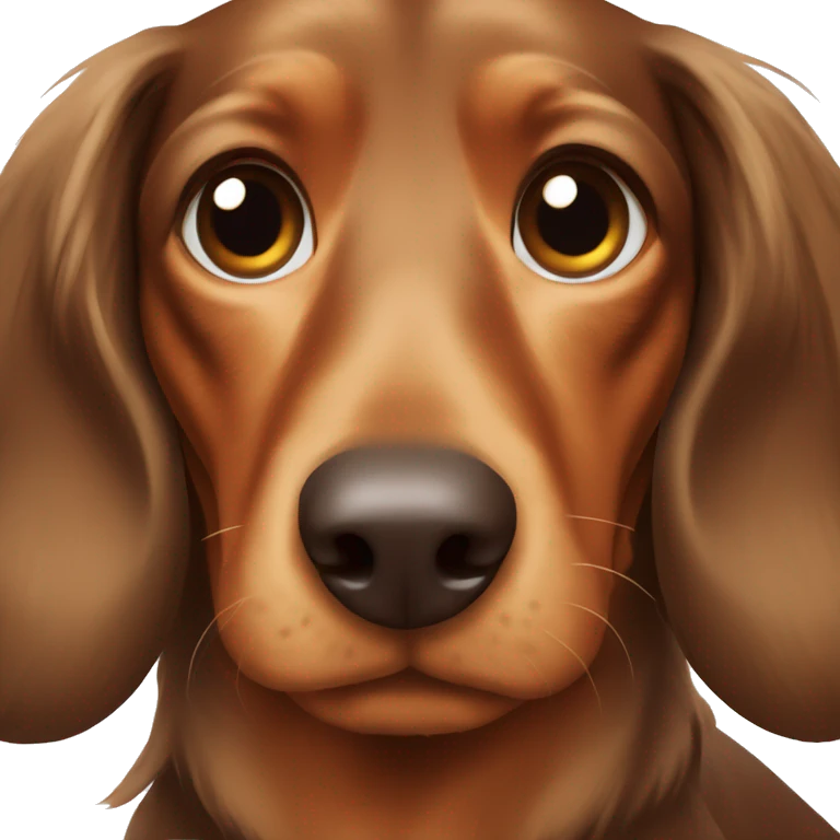 Sad brown Long-haired dachshund emoji