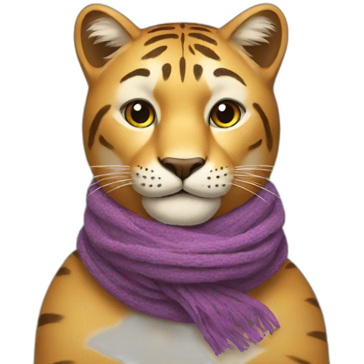 a big cat with a scarf emoji