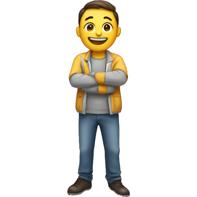 Happy person standing behind line of salt  emoji