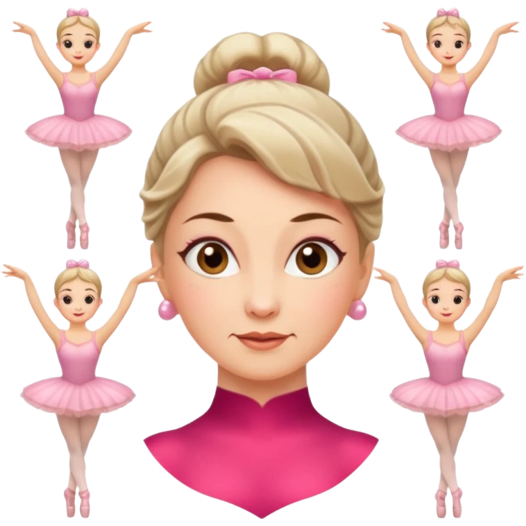 Ballerina, middle age woman, more expressions emoji