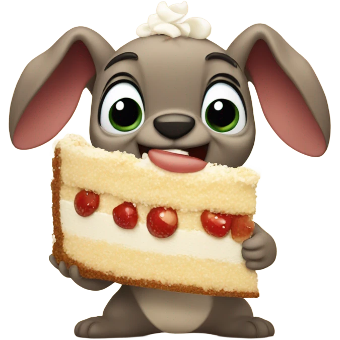 Stitch eating coconut cake emoji