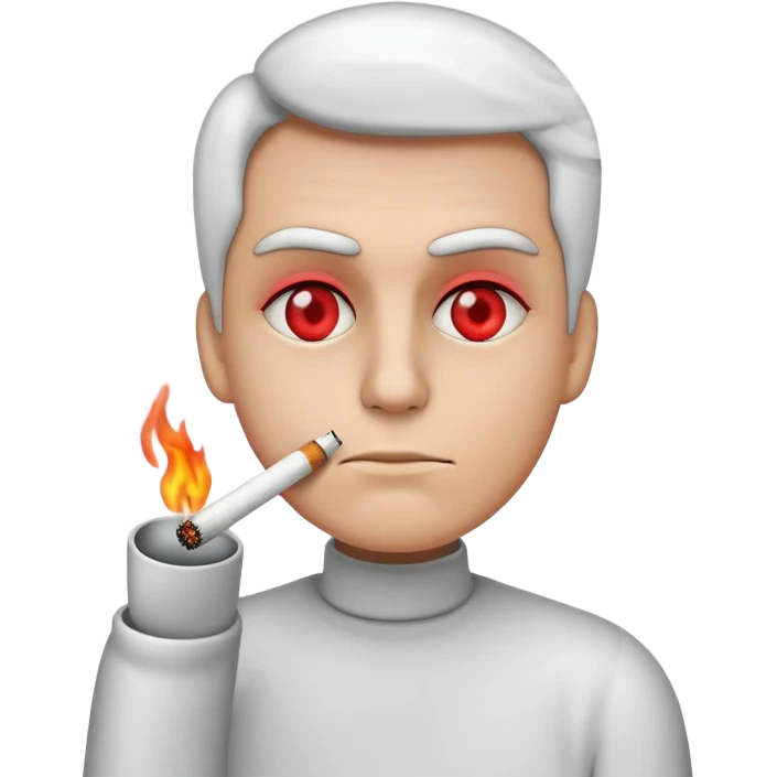 I want an emoji that is smoking a cigarette with red eyes  emoji