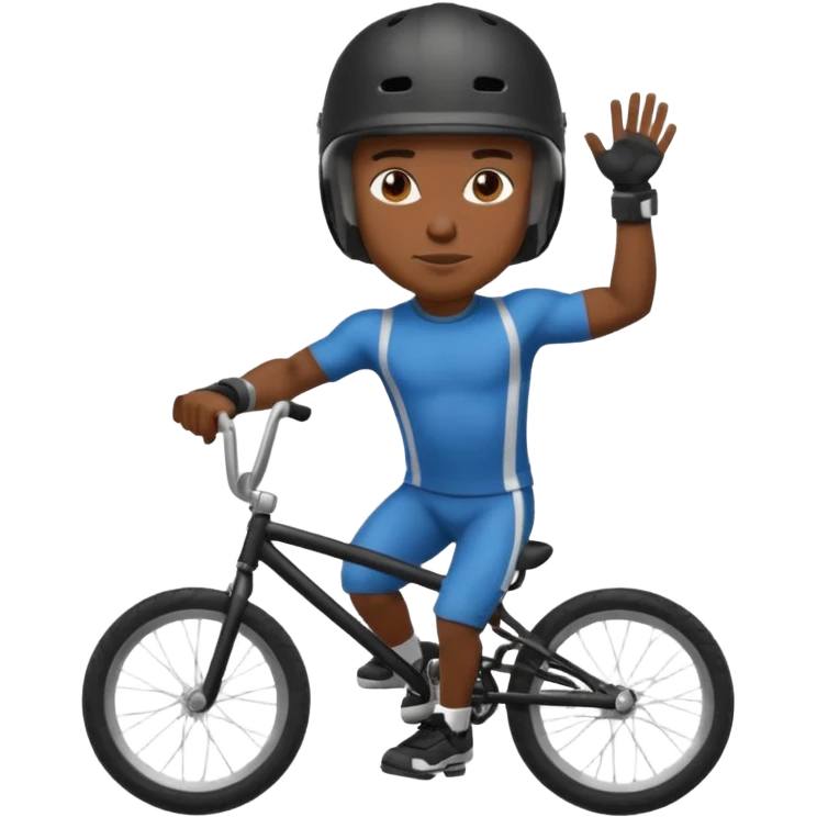 BMX rider black man with helmets emoji