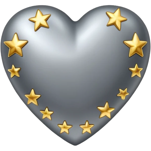 gray heart with gold stars  emoji