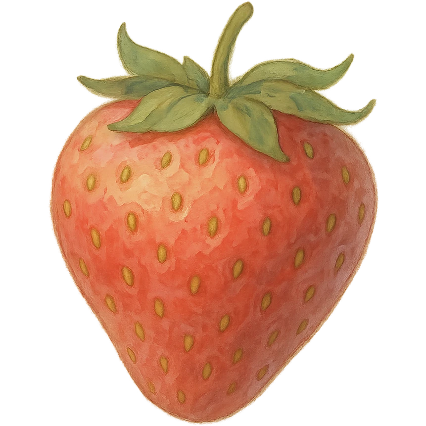 soft colors and painterly look strawberry emoji