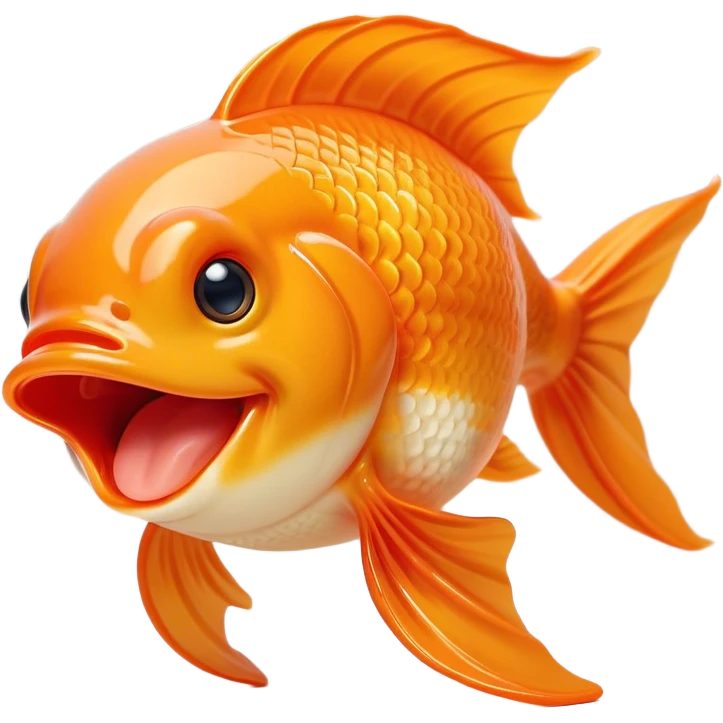 Cinematic Cute Yawning Orange Goldfish Portrait Emoji, Head tilted slightly with a dramatic, wide-open yawn, showcasing a smooth, vibrant orange body with flowing fins, eyes barely open in drowsy contentment, Simplified yet irresistibly adorable features, highly detailed, glowing with a soft, cozy glow, high shine, relaxed yet expressive, stylized with a touch of whimsy, bright and endearing, soft glowing outline, capturing the essence of a sleepy yet affectionate goldfish, so drowsy it feels like it could float out of the screen and curl up for a nap! emoji