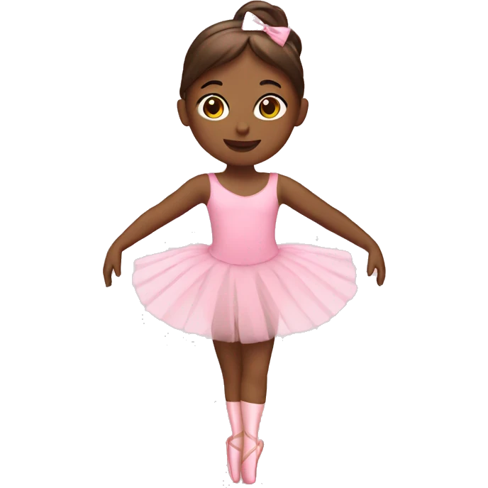 brown ballerina in pink emoji