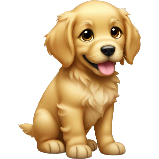 Golden retriever puppy standing emoji