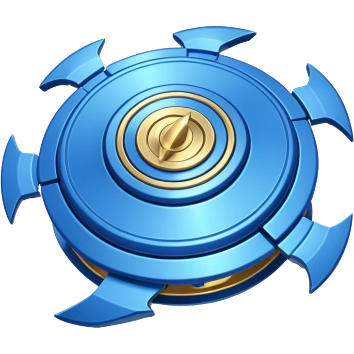 A blue Beyblade with 3 pointed blades like Victory Valtryek emoji
