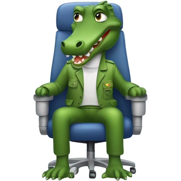 Alligator on the plane emoji