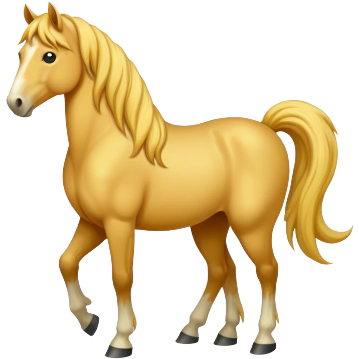 A yellow adult horse standing emoji