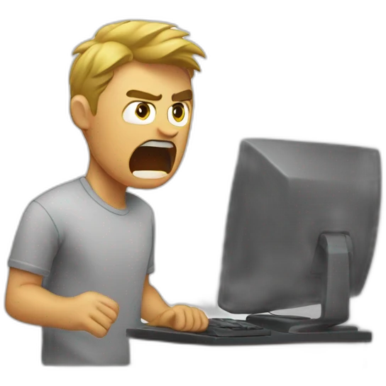 dan getting angry about his monitor emoji
