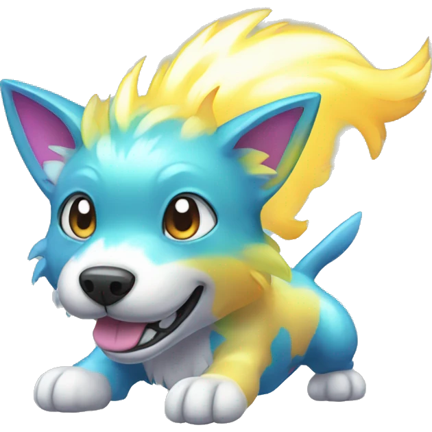 Colorful Shiny Electric Dog Pokémon emoji