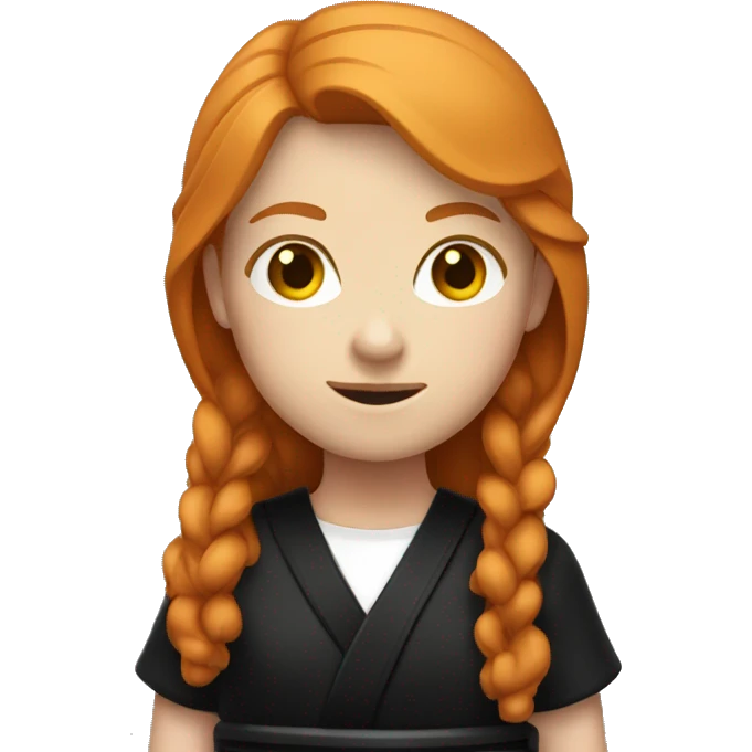 ginger girl with black belt  emoji