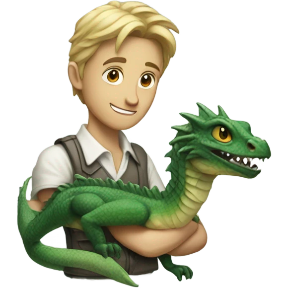 Guy holding a Draco emoji
