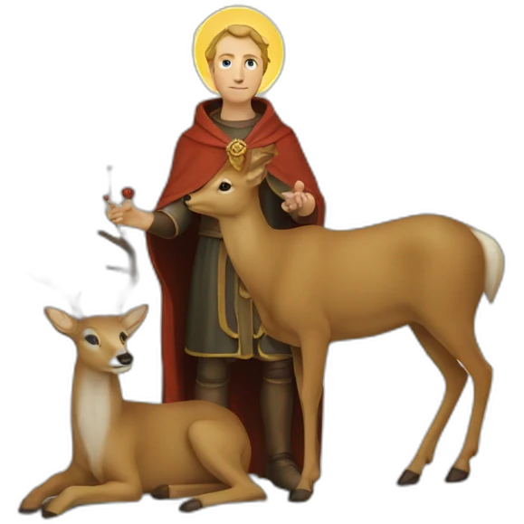 saint hubertus and his deer emoji
