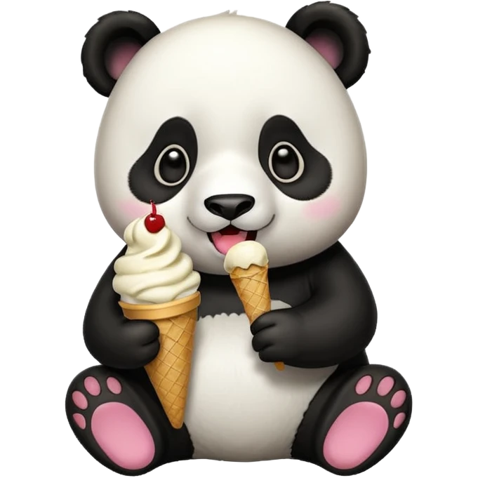 Panda eating ice cream emoji