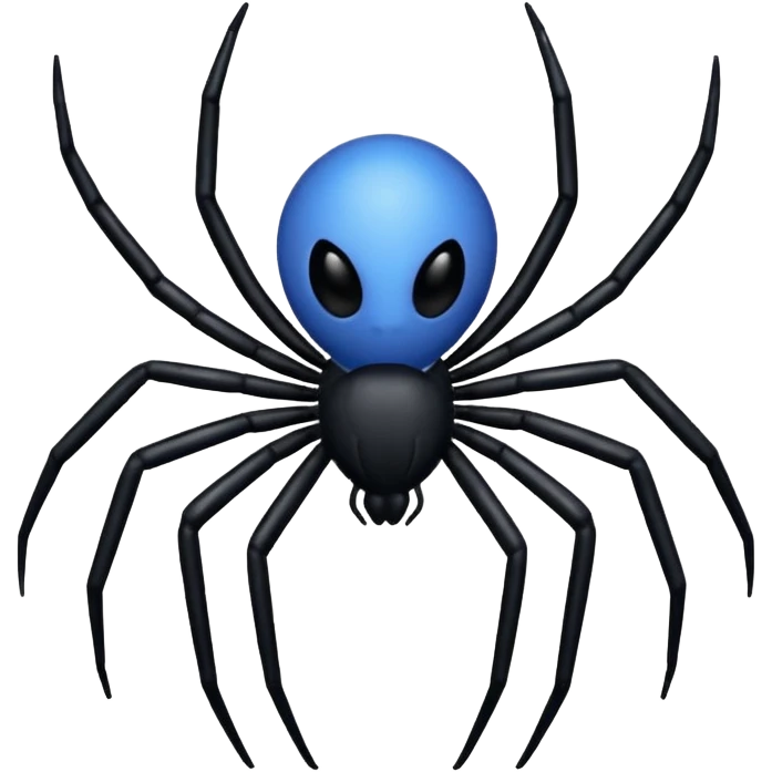The black spider emoji but it’s blue  emoji