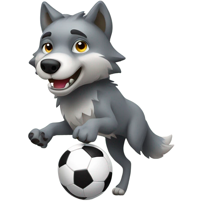 Wolf playing soccer emoji