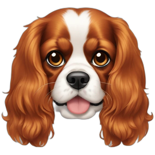 Cavalier King Charles avec une moustache emoji