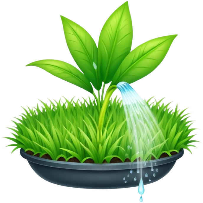 Automatic watering of green and grass shlan emoji