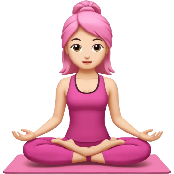 Pembe kıyafetli yoga yapan kız emoji