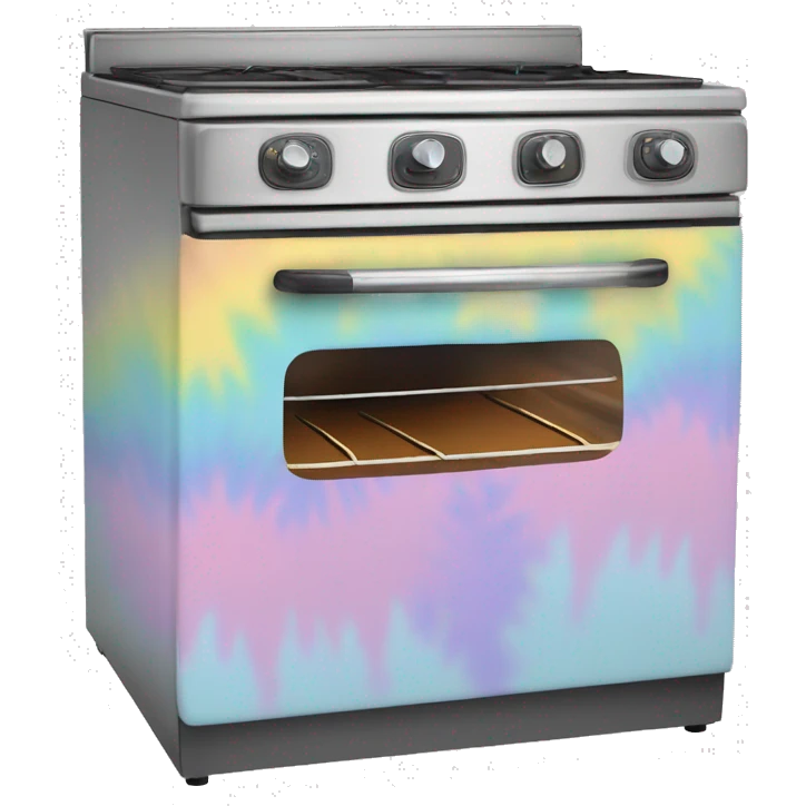 Realistic retro vintage pastel tie dye oven.  emoji