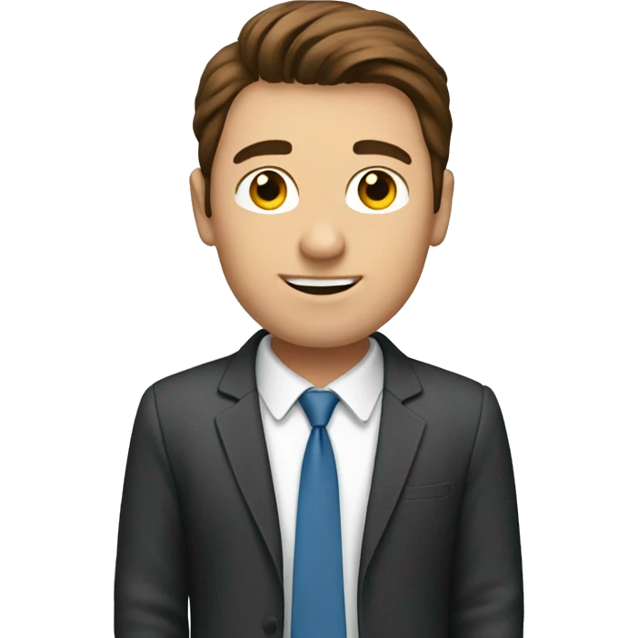 guy with brown hair works in finance emoji