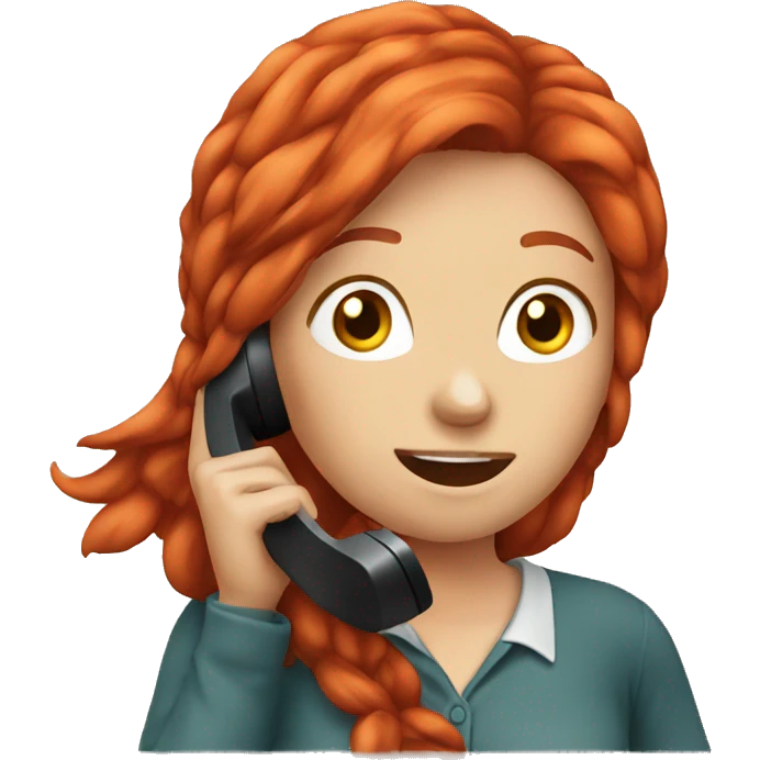 Red hair girl talking on the phone  emoji